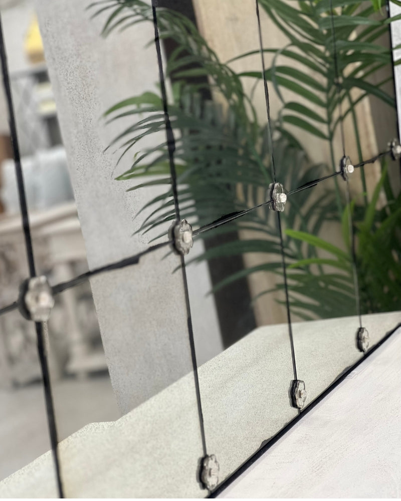 Espejos de café franceses con paneles de zorro