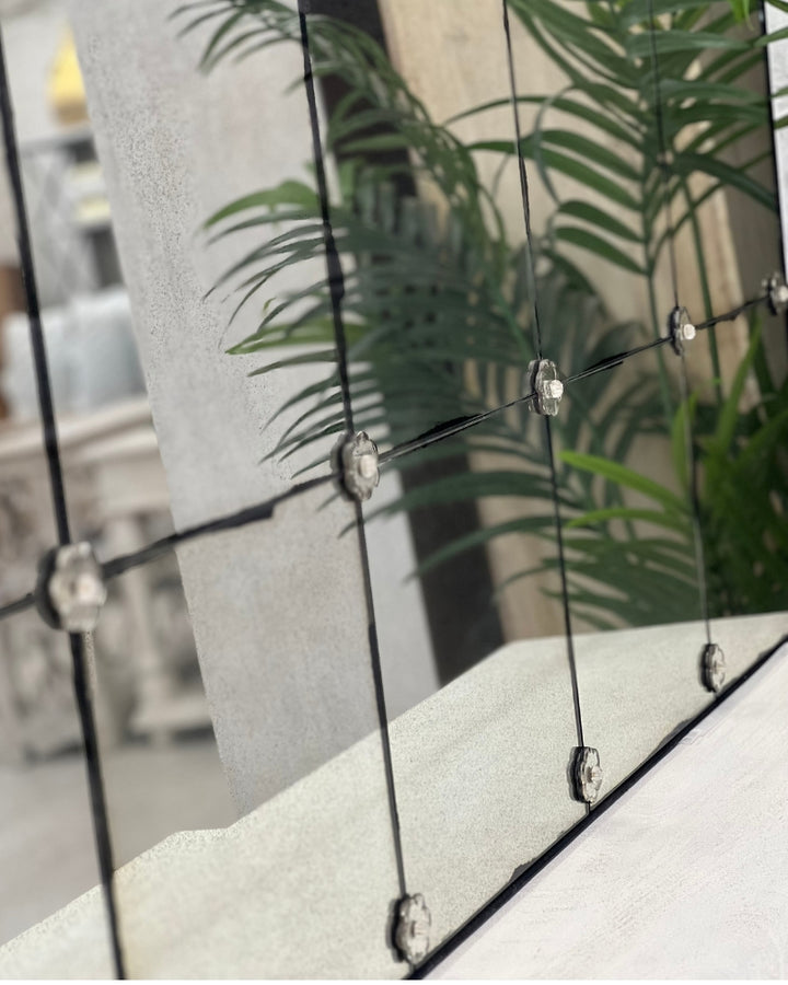 Espejos de café franceses con paneles de zorro