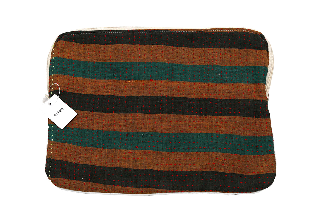 Kantha Tablet Sleeve – Earth Stripe Kantha Stitch (KH1303)