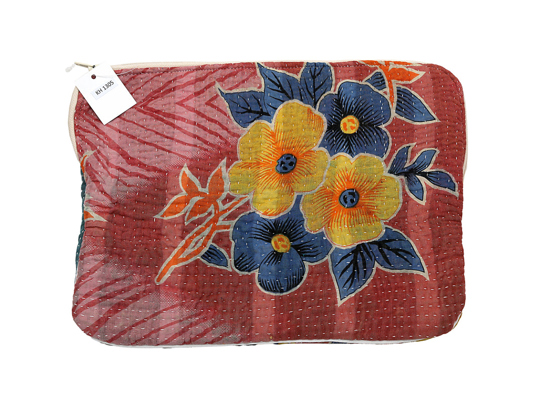 Kantha Tablet Sleeve – Red Floral Kantha Stitch (KH1305)