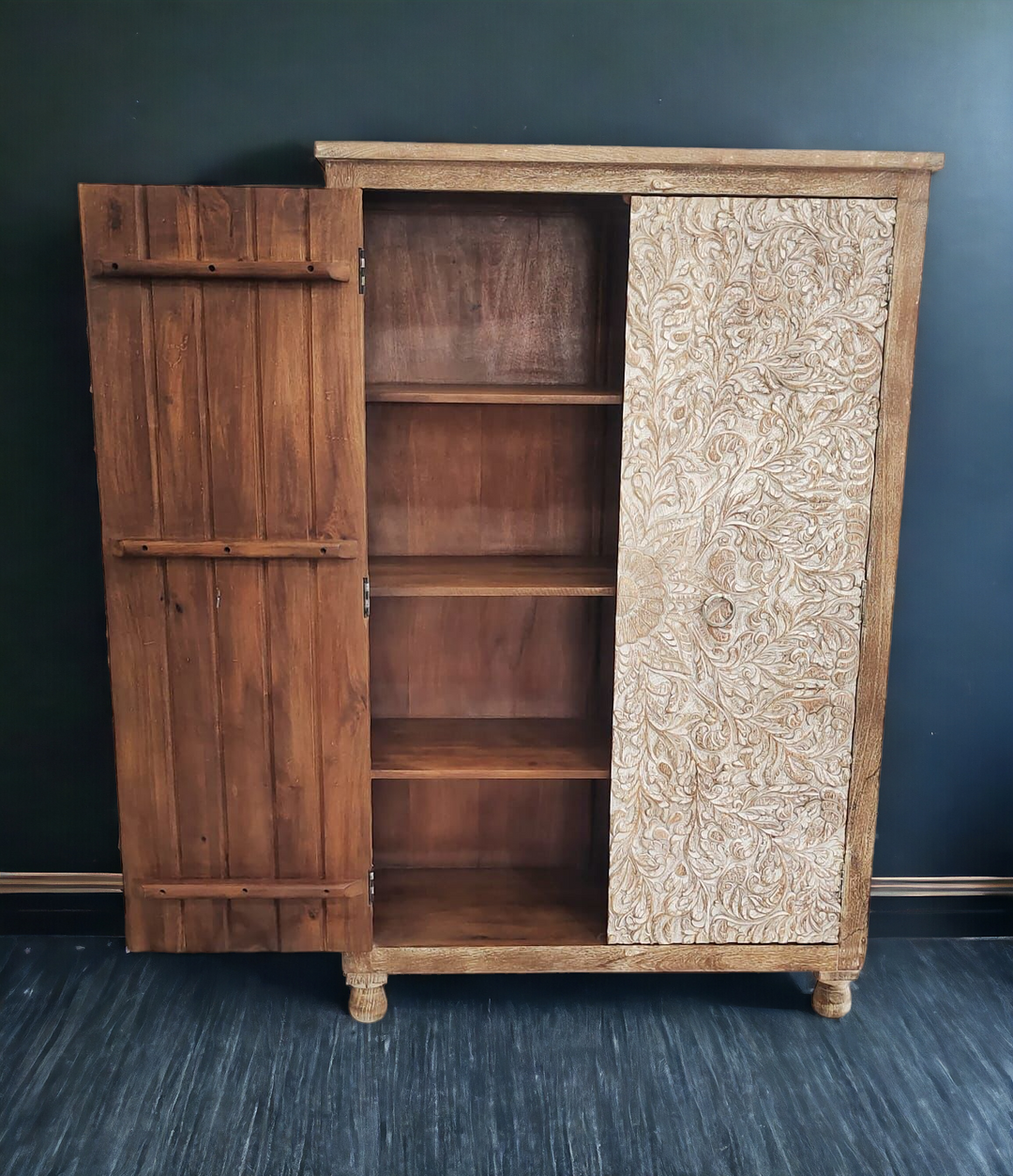 Hand Carved Two Door armoire