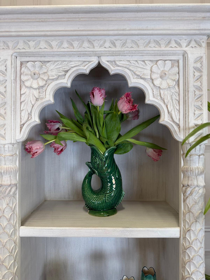 Librería de madera de mango encalada